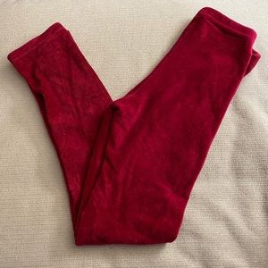 NWOT Girls Gymboree red velour leggings very cozy